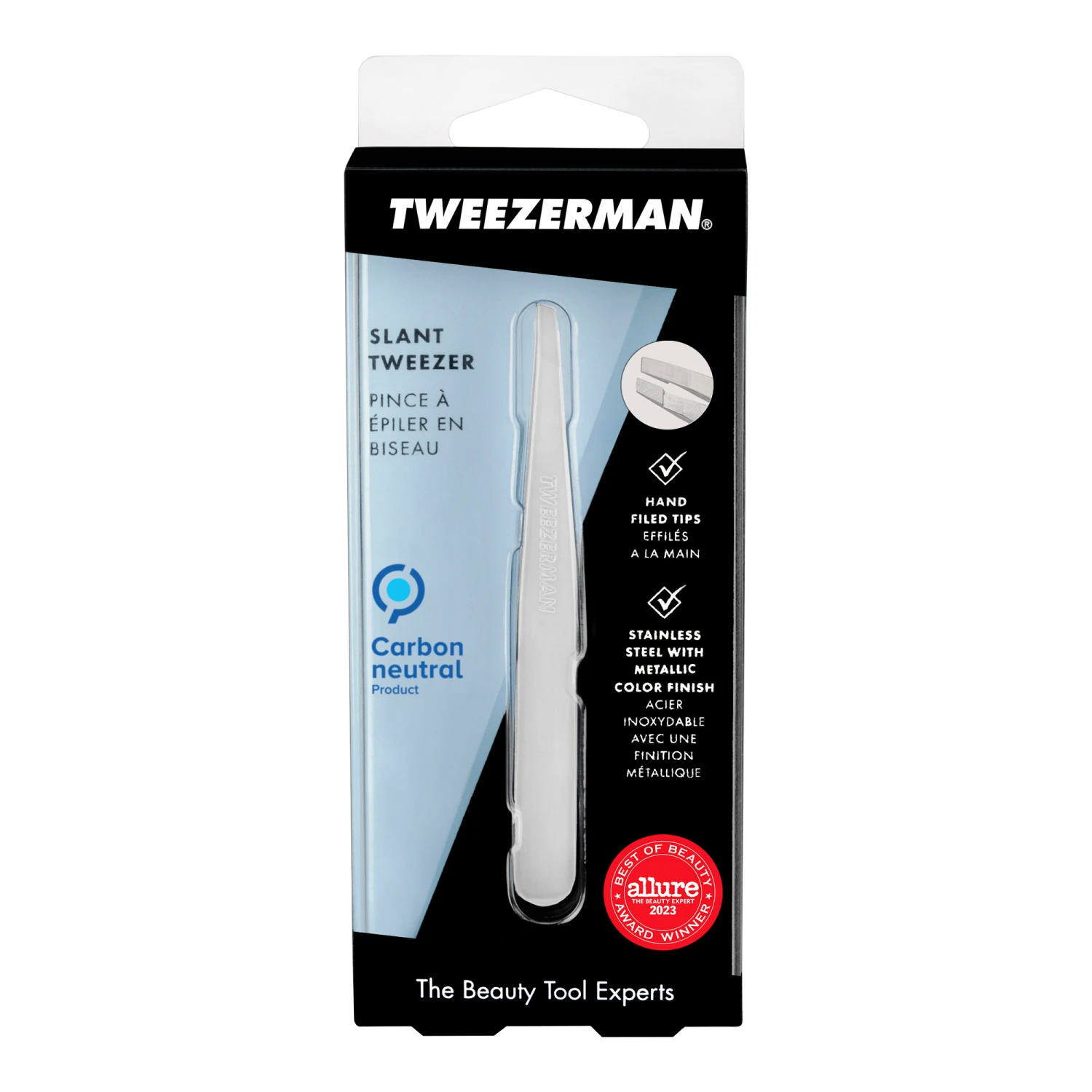 Tweezerman Platinum Silver Slant Tweezer 8 Tweezerman Platinum Silver Slant Tweezer - Image 8