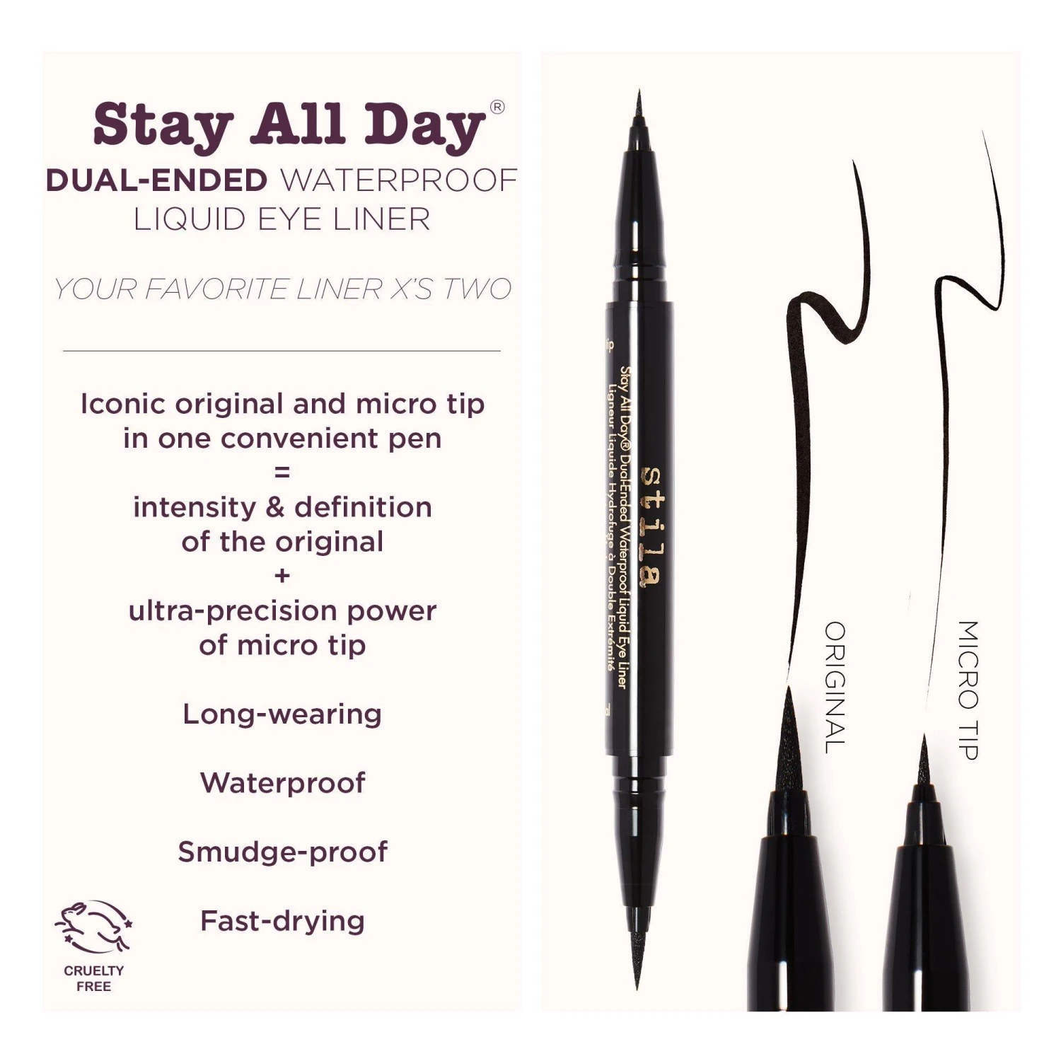Stila Stay All Day Dual-Ended Waterproof Liquid Eyeliner 1 Stila Stay All Day Dual-Ended Waterproof Liquid Eyeliner