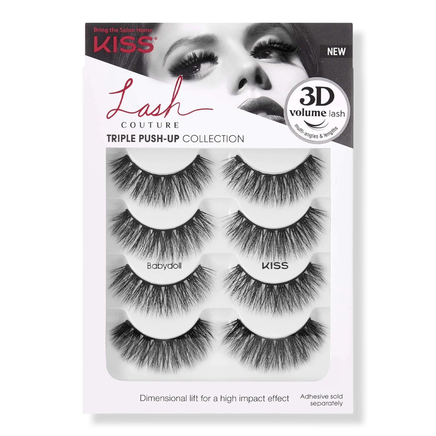 KISS Lash Couture Triple Push-Up Eyelashes Babydoll Multi-Pack 3 KISS Lash Couture Triple Push-Up Eyelashes Babydoll Multi-Pack - Image 3