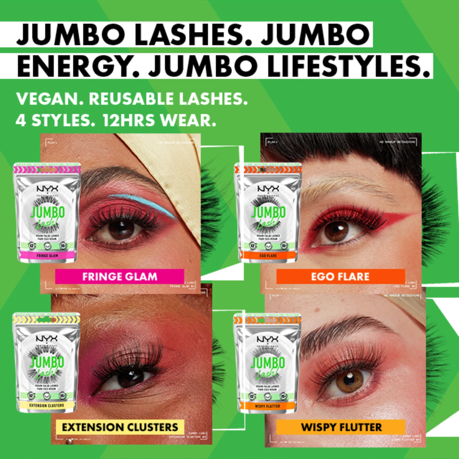 NYX PROFESSIONAL MAKEUP Jumbo Lash Vegan False Lashes - Wispy Flutter 6 NYX PROFESSIONAL MAKEUP Jumbo Lash Vegan False Lashes - Wispy Flutter - Image 6