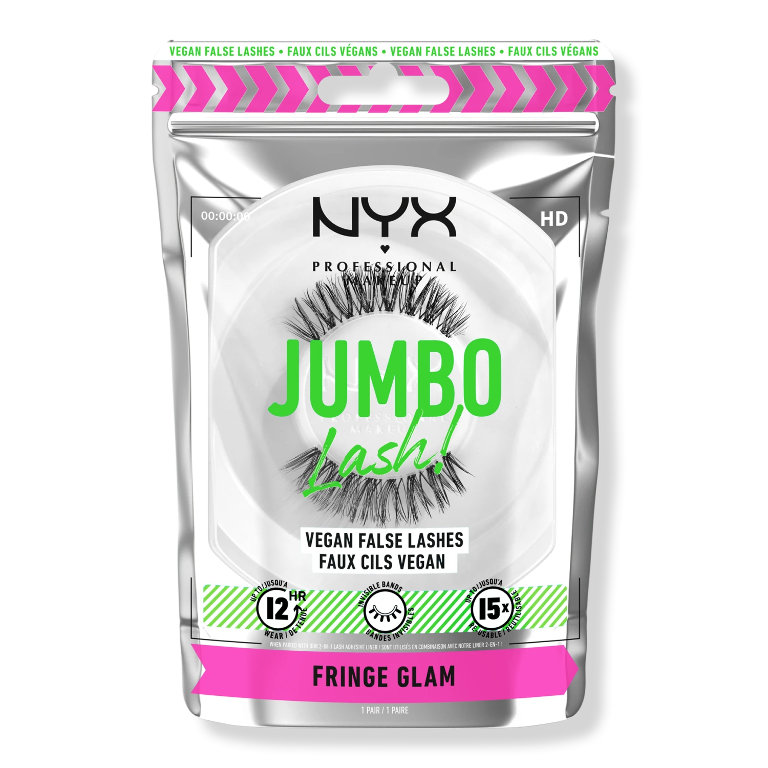 NYX PROFESSIONAL MAKEUP Jumbo Lash! Vegan False Lashes - Fringe Glam 4 NYX PROFESSIONAL MAKEUP Jumbo Lash! Vegan False Lashes - Fringe Glam - Image 4