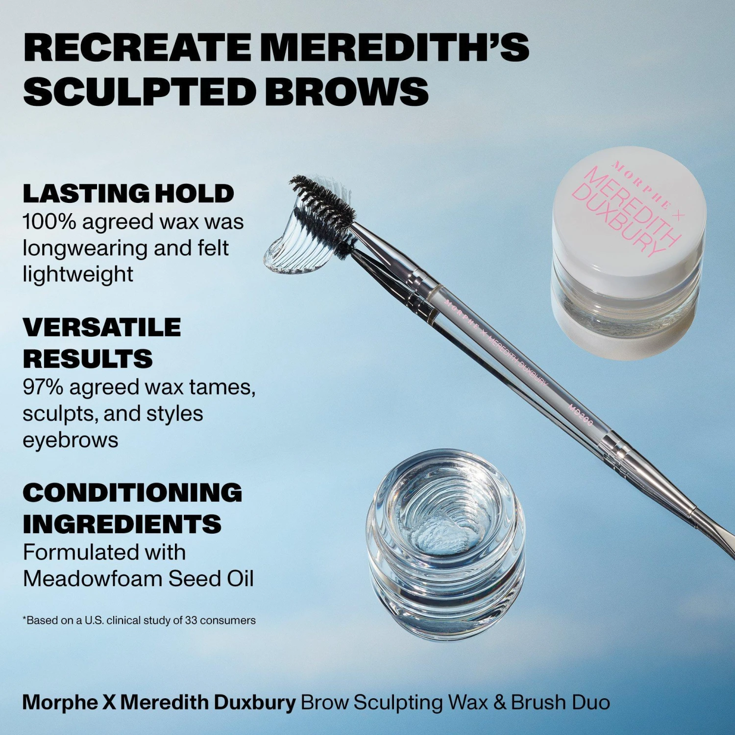Morphe X Meredith Duxbury Brow Sculpting Wax & Brush Duo 1 Morphe X Meredith Duxbury Brow Sculpting Wax & Brush Duo